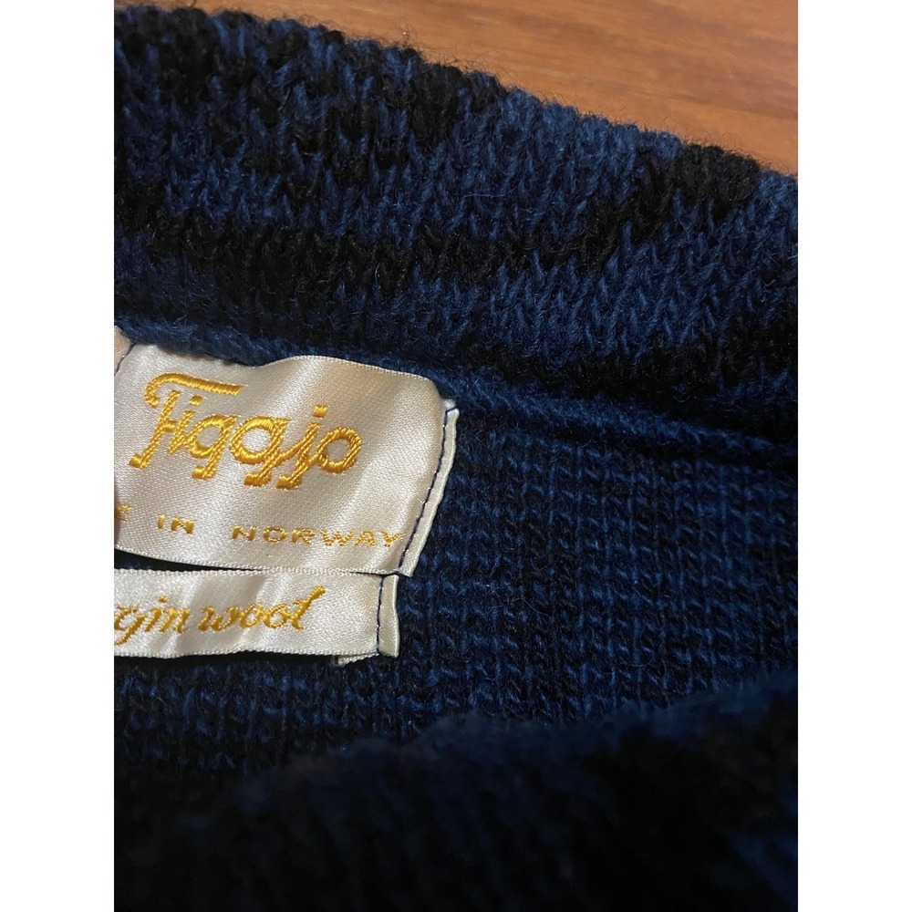 VTG Women Gresvig Figgjo Norway Nordic Geometric Pure virgin wool sweater L - Picture 7 of 7